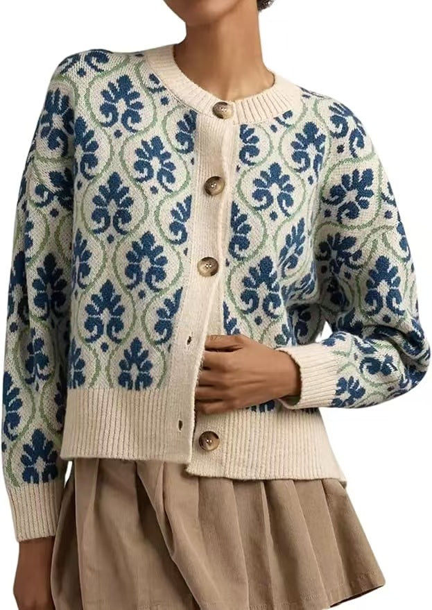 Women's  Floral Knit Jacket