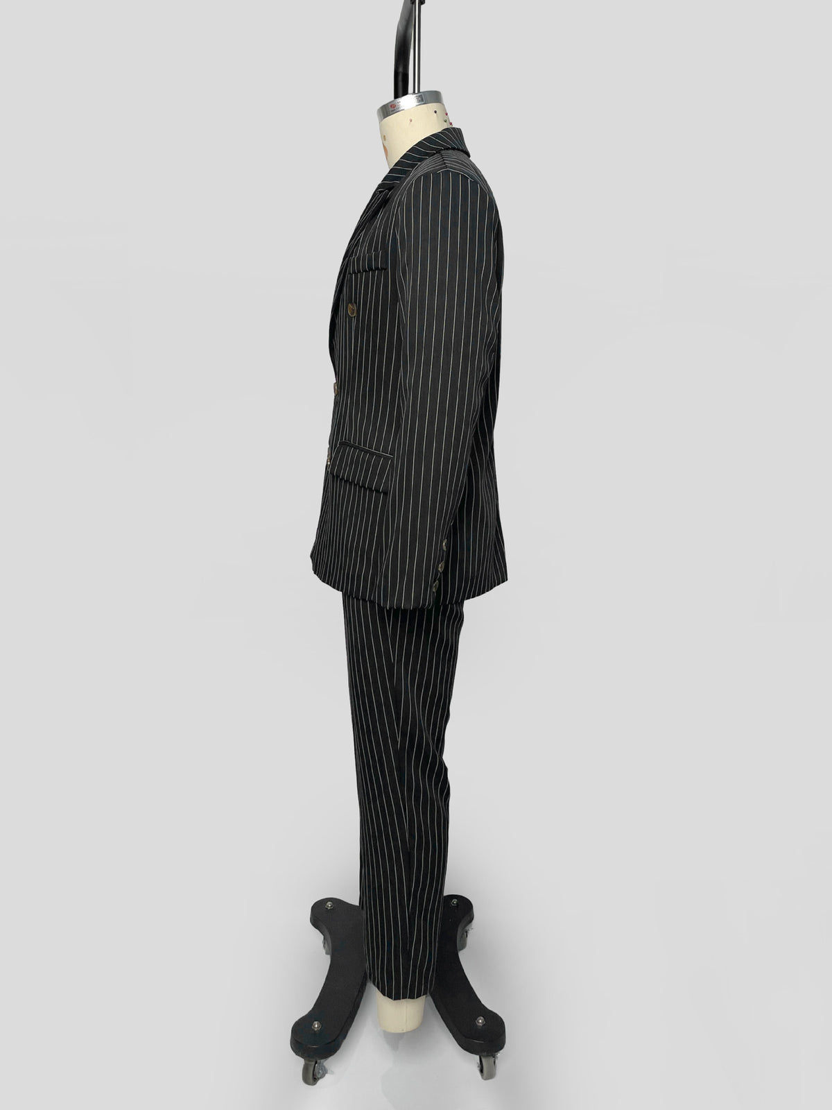 Men's Double-Breasted Pinstripe Suit Set
