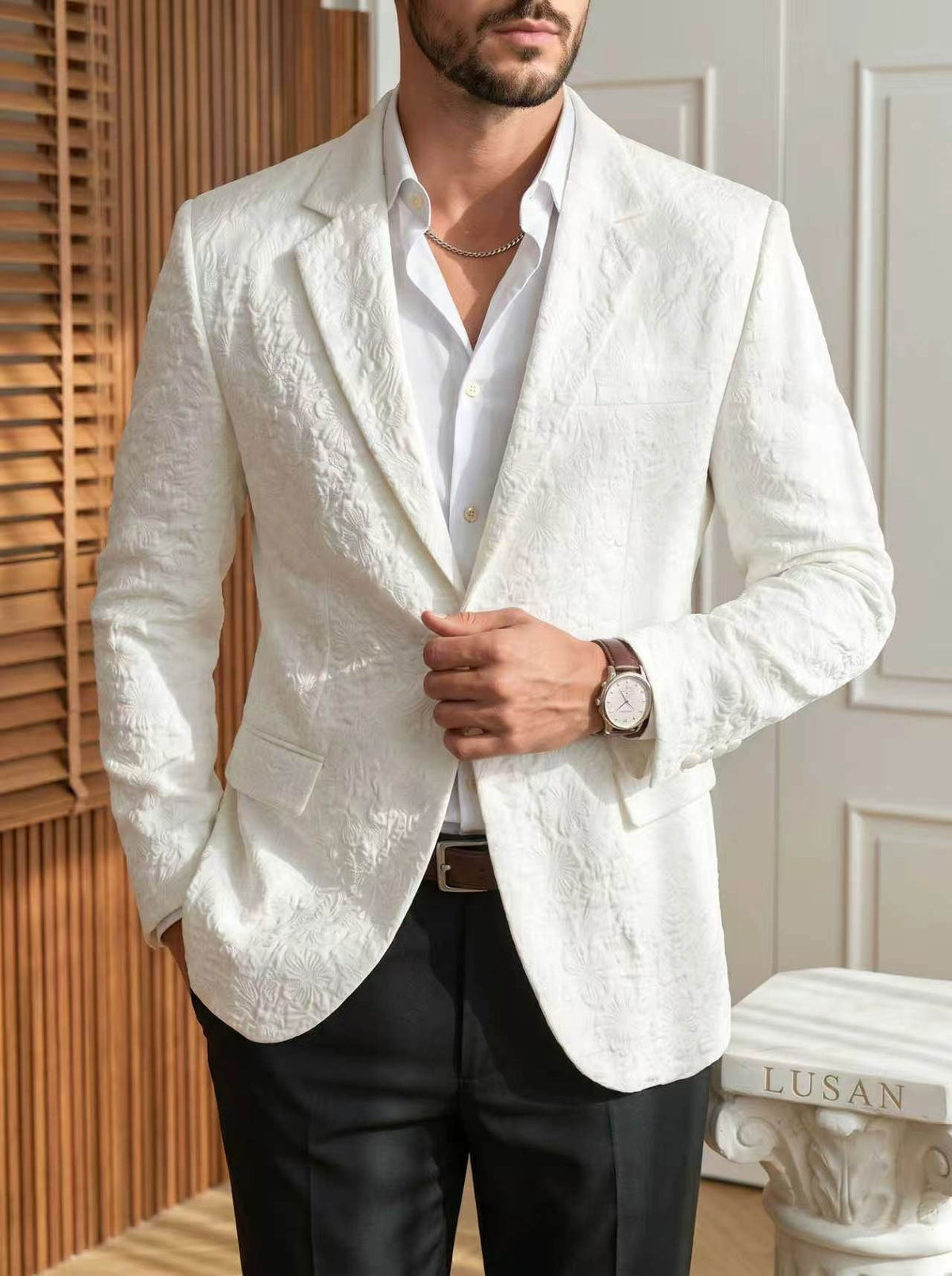 Men's Textured Formal Blazer