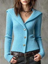 Women's Elegant Ribbed Knit Sweater