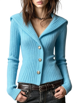 Women's Elegant Ribbed Knit Sweater