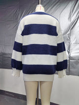 Women's Oversized Striped Knit Cardigan