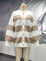Women's Oversized Striped Knit Cardigan