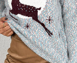 Women's Reindeer High-Neck Knit Sweater