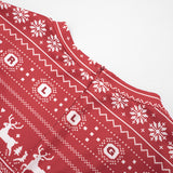 Women's Christmas Reindeer Print Long-Sleeve Fitted Romper