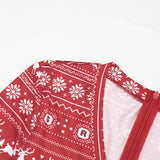 Women's Christmas Reindeer Print Long-Sleeve Fitted Romper