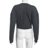Women's Long-Sleeve Draped Cowl Neck Asymmetric Top