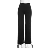 Women's Long-Sleeve Cowl Neck Top and Wide-Leg Pants Two-Piece Set