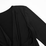 Women's Long-Sleeve Cowl Neck Top and Wide-Leg Pants Two-Piece Set