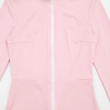 Women's Long-Sleeve Hooded Zip-Up Fitted Jumpsuit
