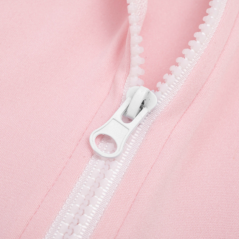 Women's Long-Sleeve Hooded Zip-Up Fitted Jumpsuit