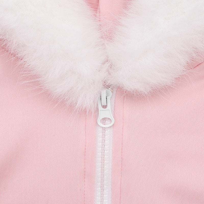 Women's Long-Sleeve Hooded Zip-Up Fitted Jumpsuit