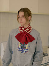 Women's  Striped Knit Bow Scarf