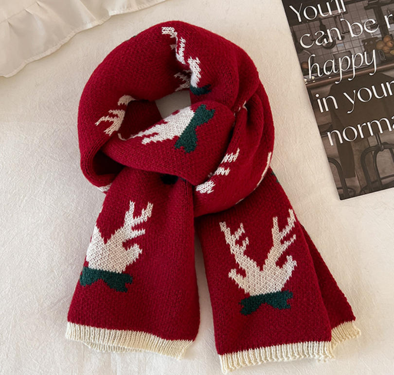 Christmas Reindeer Knit Scarf