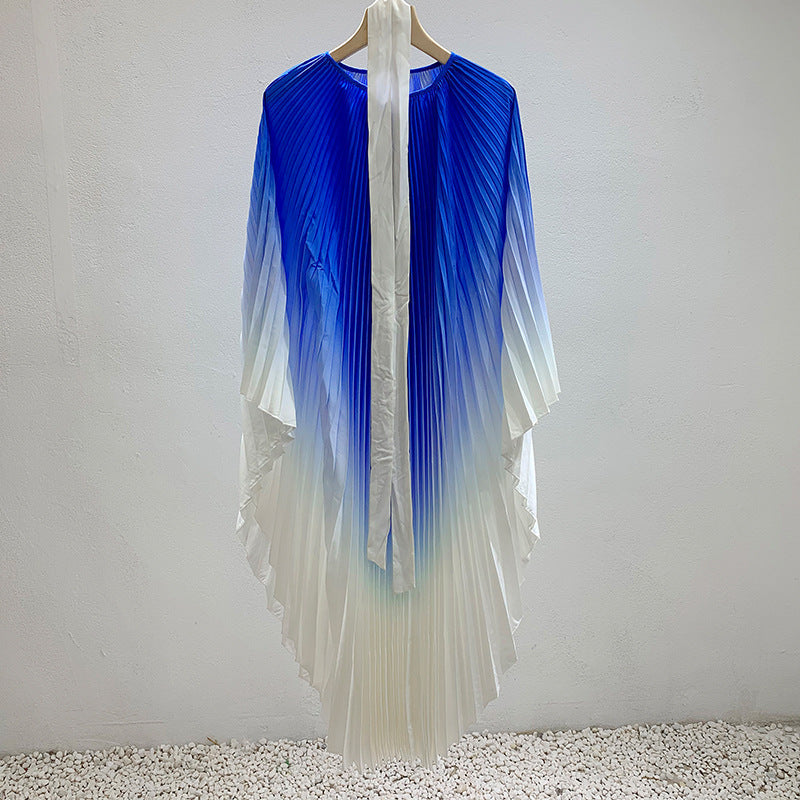 Ombré Pleated Maxi Dress