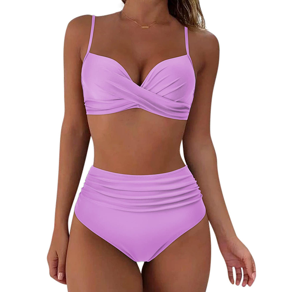 Ruched High-Waisted Swimsuit