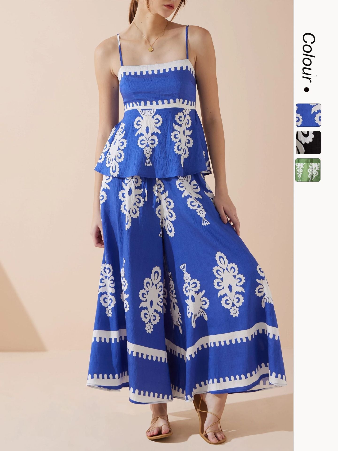 Elegant Blue Floral Maxi Dress