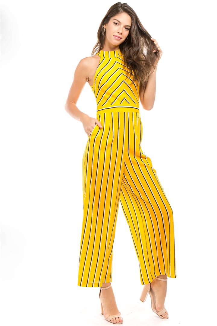 Stylish Striped Wide-Leg Jumpsuit