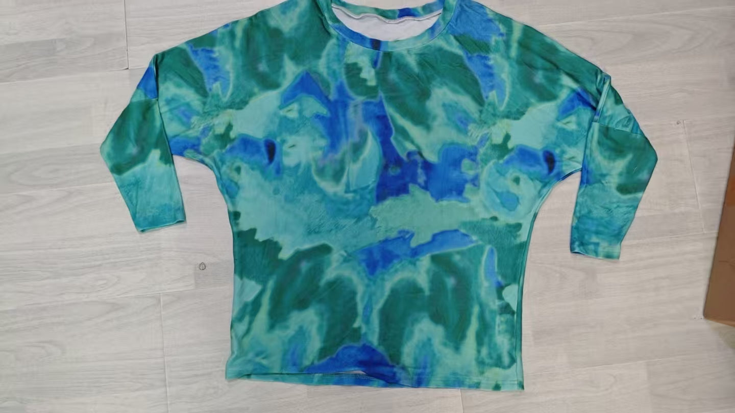 Tie-Dye Long-Sleeve Blouse