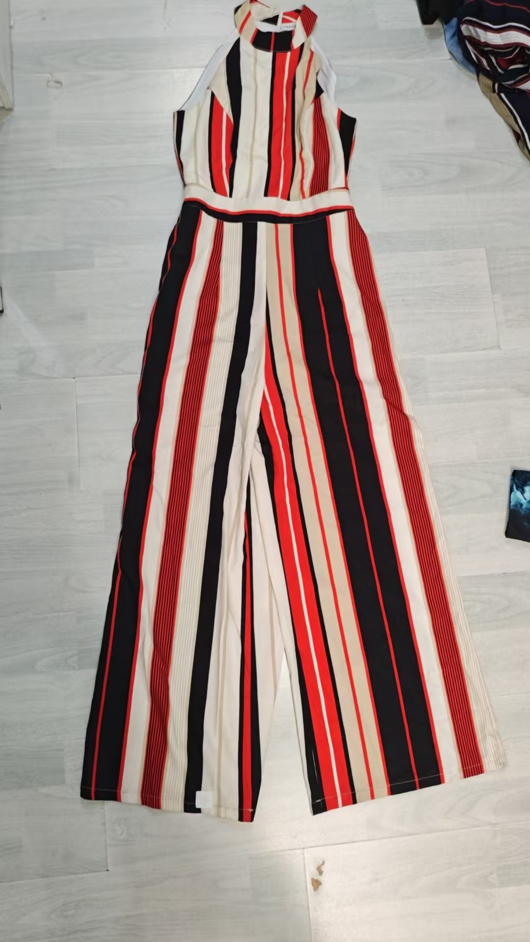 Striped High-Waisted Jumpsuit