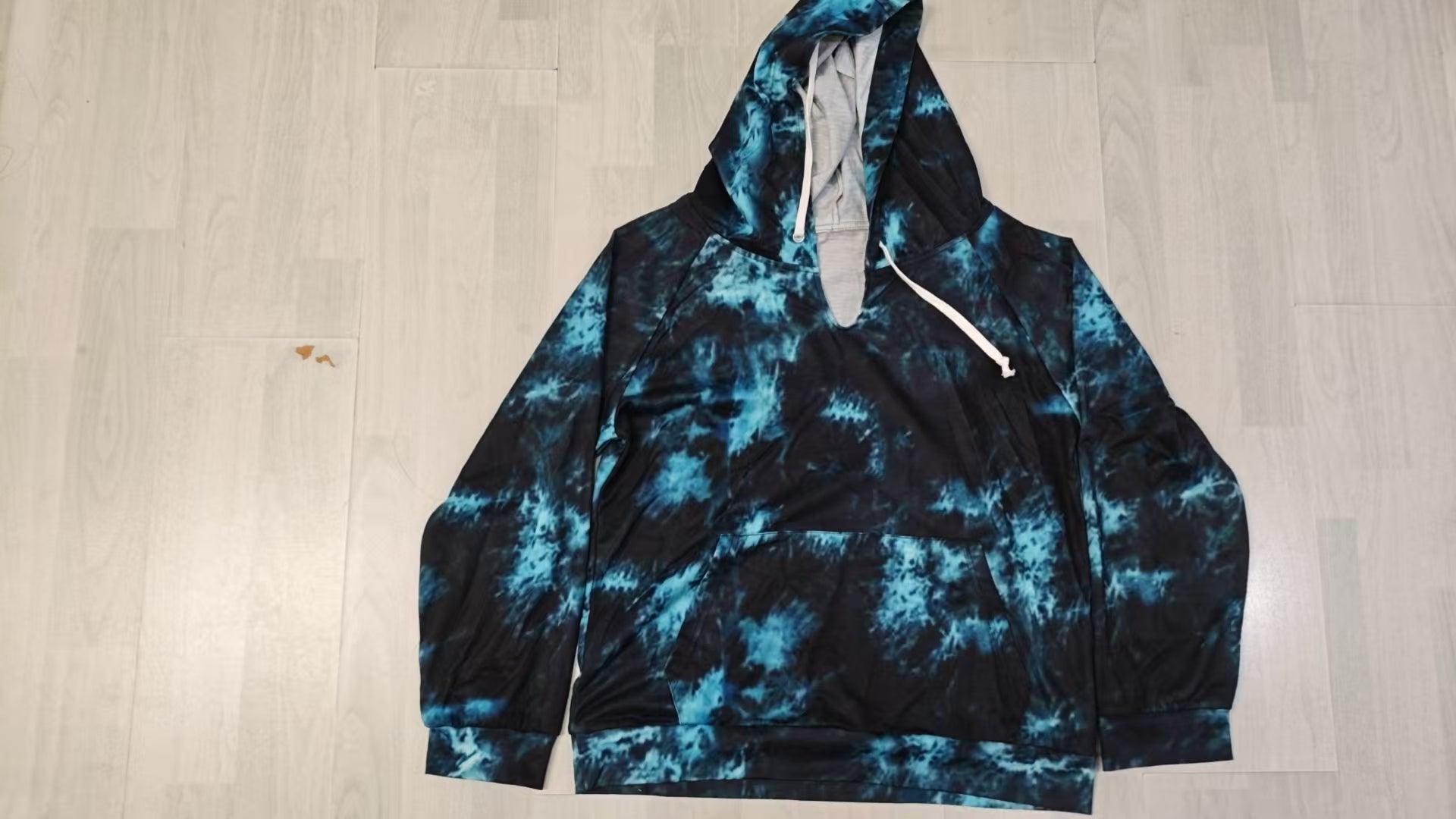 Blue Tie-Dye Windbreaker Hoodie