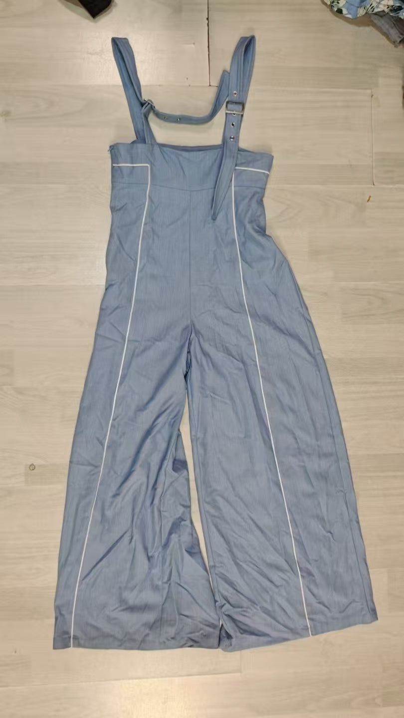 Women's Adjustable Strap Wide Leg Jumpsuit