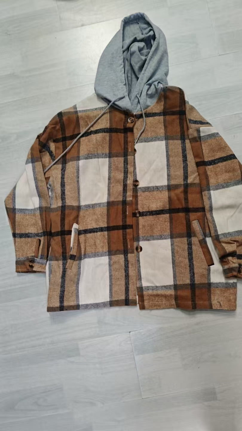 Women’s Plaid Hooded Shacket