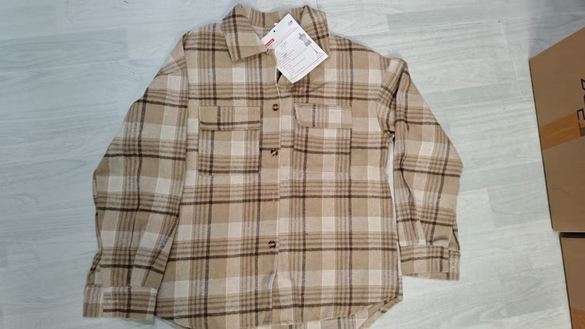 Women’s Plaid Button Front Utility Shacket
