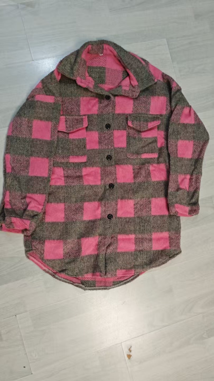 Women’s Plaid Button Front Utility Jacket
