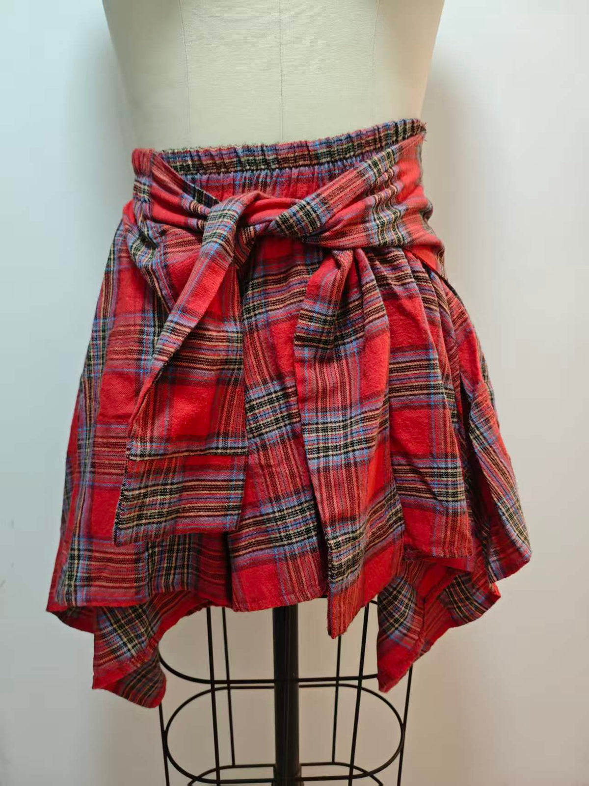 Women's Plaid Tie-Waist Wrap Skirt