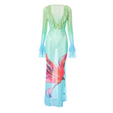 Vibrant Swimsuit Cover-Up with Ruffle Details image 3