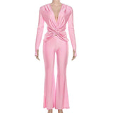 Long-Sleeve Lounge Set with Flared Pants image 5