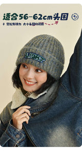 Womens Autumn and Winter Warm Knit Hat - Free Size, Multi Grey image