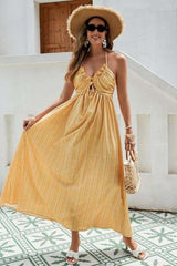 Elegant Sun-Kissed Maxi Dress - Autumnal Yellow, S image