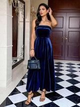 Elegant Maxi Dress - S, Blue image