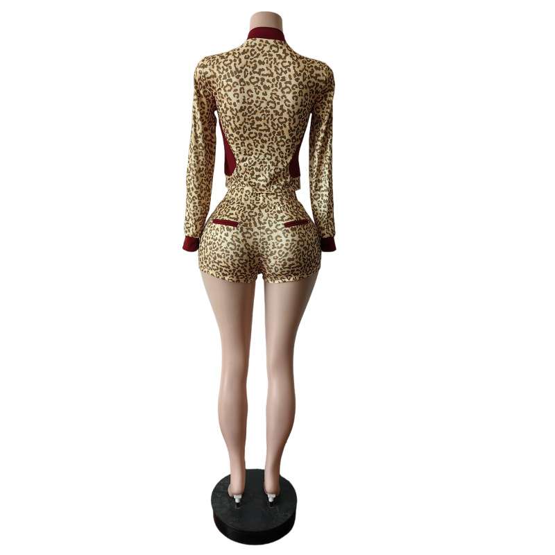 Leopard Print Shorts Tracksuit image 7