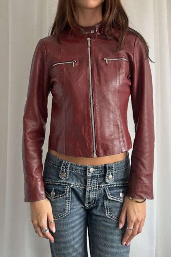 Fitted Biker Jacket with Zipper Pockets image 2