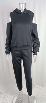 Cold-Shoulder Hoodie & Jogger Set image 5