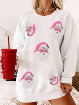 Christmas Sweater with Prints - M, White image