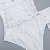 White Dress with Dramatic Sleeves image 6