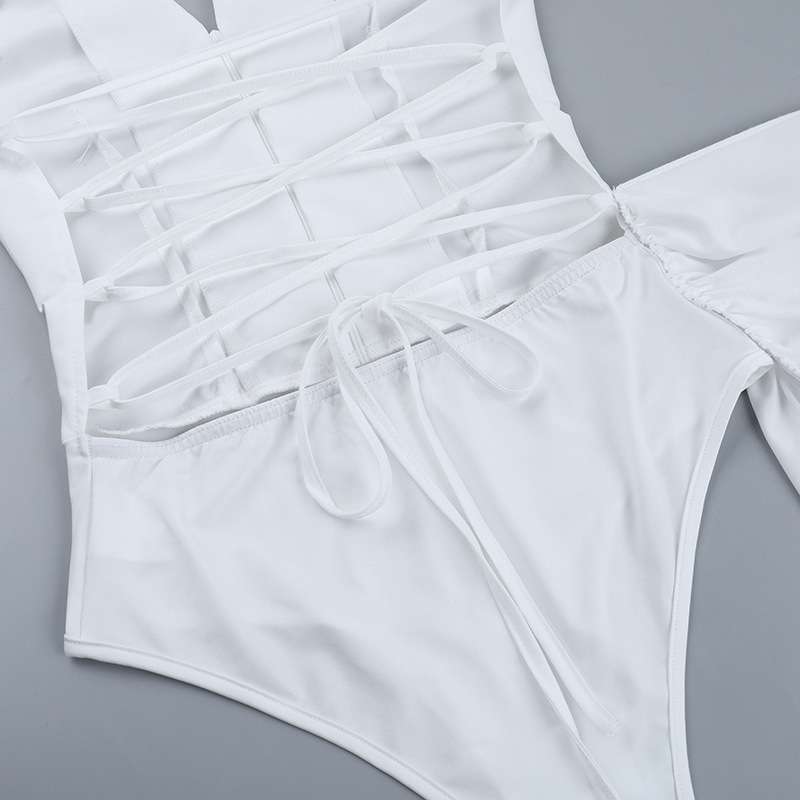 White Dress with Dramatic Sleeves image 6