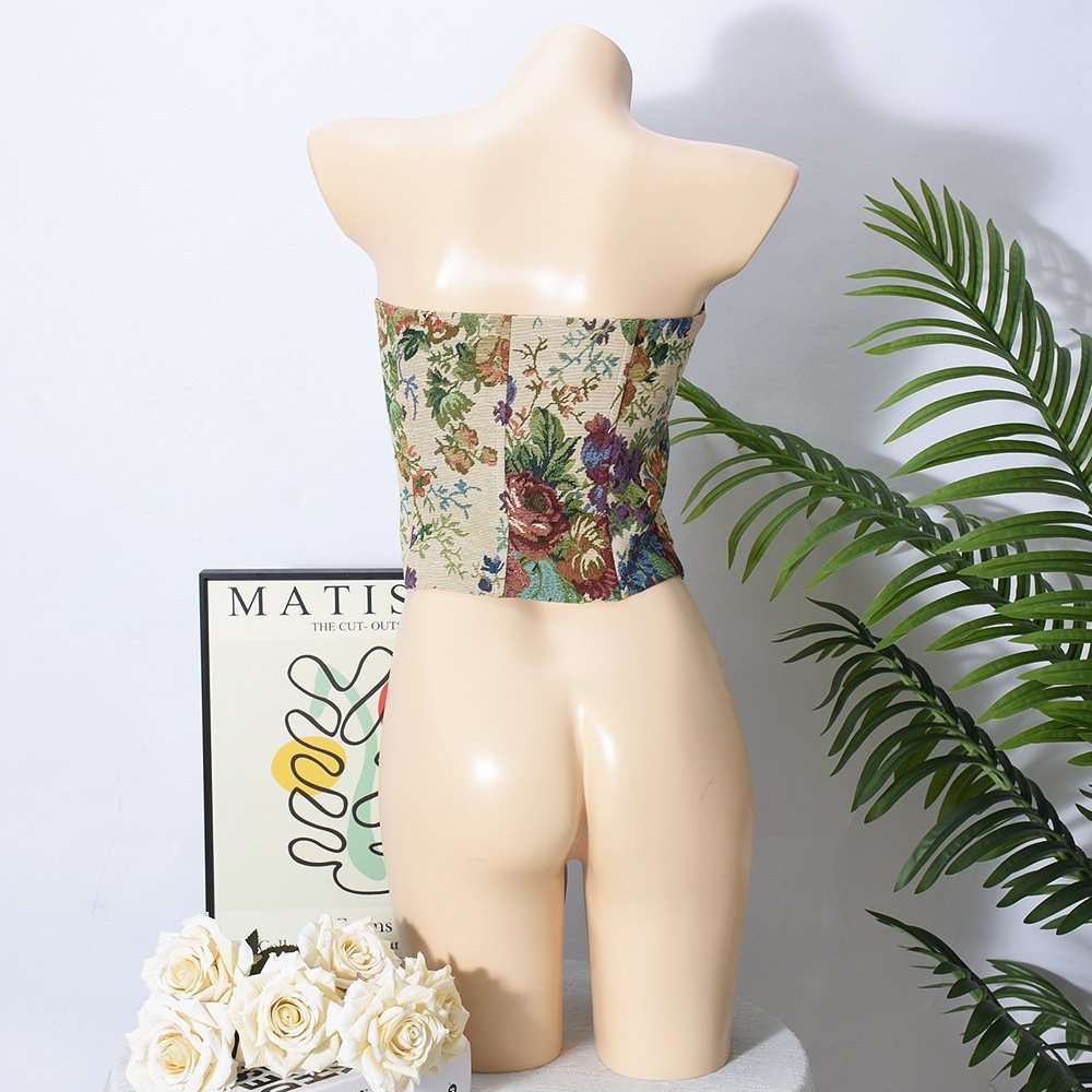 Drawstring Floral Corset image 3