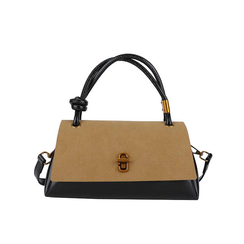 Two-Tone Faux Leather Handbag