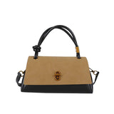 Two-Tone Faux Leather Handbag