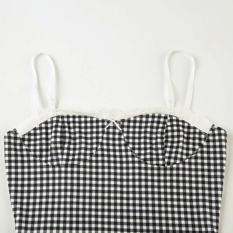 Gingham Print Lace Cami Top Bootcut Pants image 6