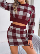 Checked Woollen Top & Skirts Co-Ords image 0