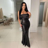 Sequin Strapless Maxi Dress image 1