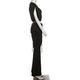 Draped Cropped Top & Wide-Leg Pants image 2