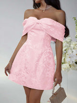 Off-Shoulder Dress with Bow Detail image 3
