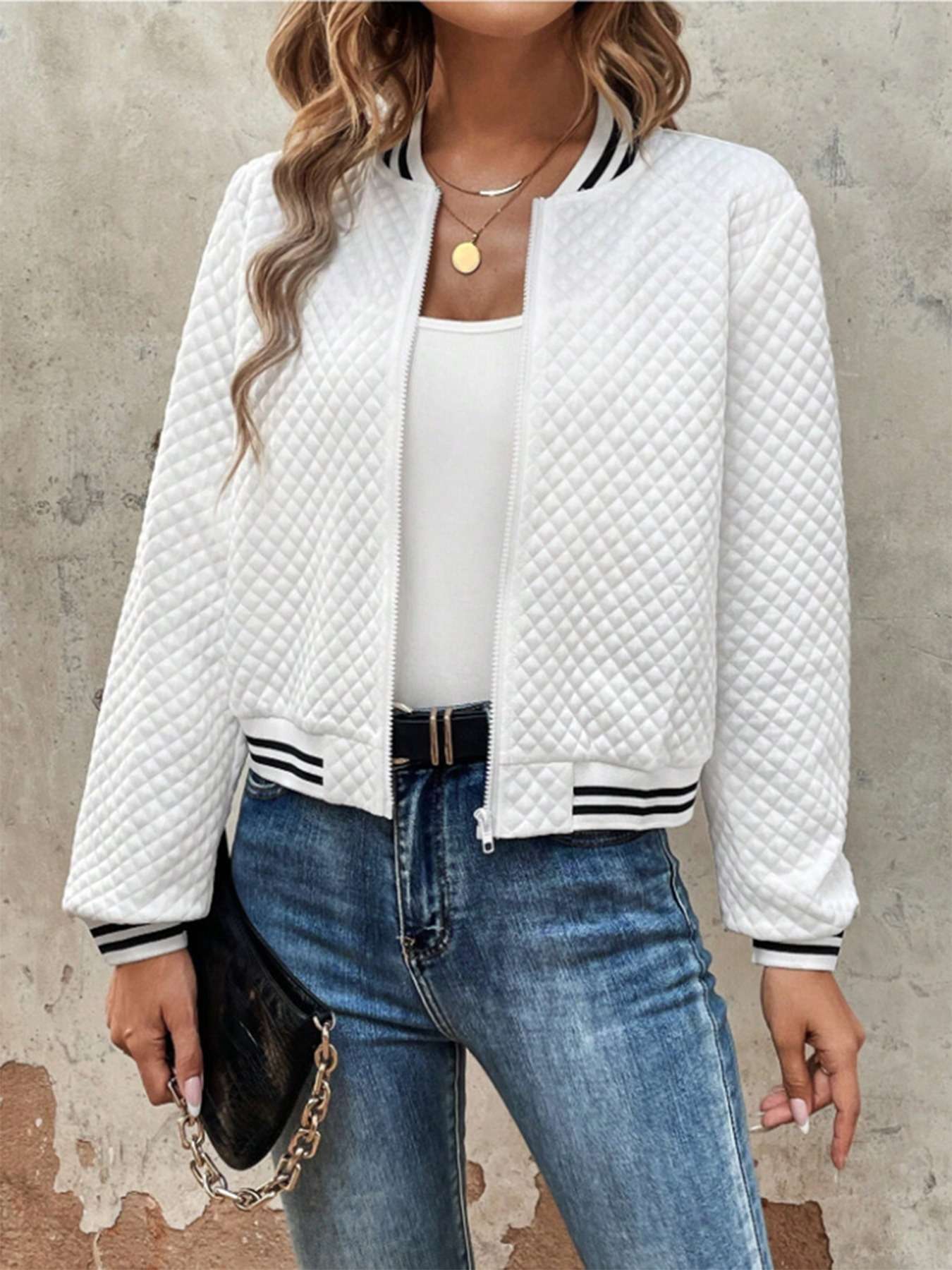 Luxxy Quilted Bomber Jacket image 4